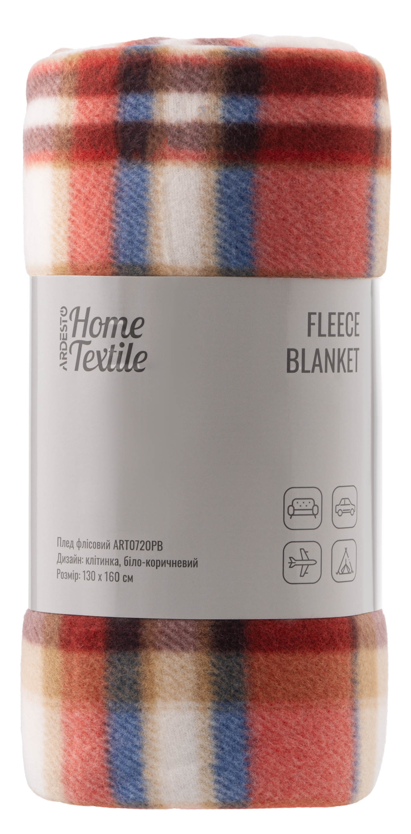 Купить Плед односпальный Ardesto Fleece 130x160 см клетка, бело-коричневый (ART0720PB) - Фото 1 Плед односпальный Ardesto Fleece 130x160 см клетка, бело-коричневый (ART0720PB) - Фото 1