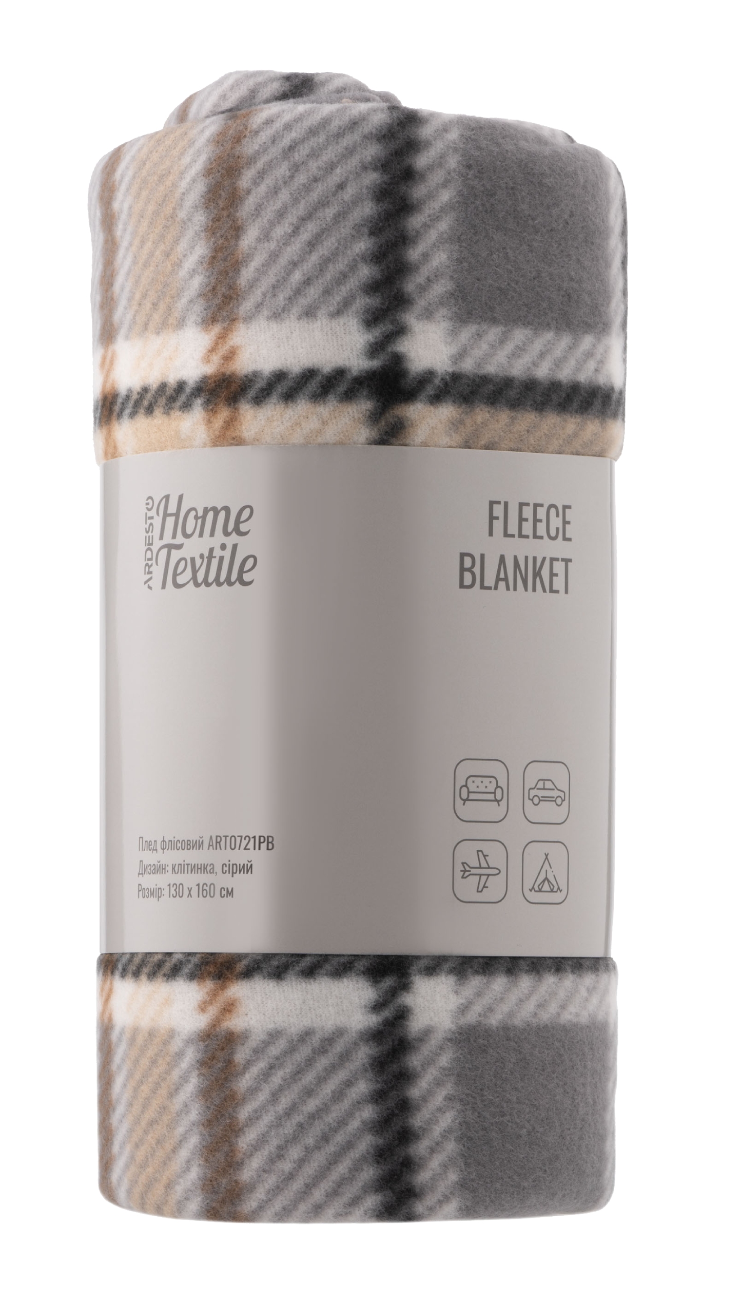 Купить Плед односпальный Ardesto Fleece 130x160 см клетка, серый (ART0721PB) - Фото 1 Плед односпальный Ardesto Fleece 130x160 см клетка, серый (ART0721PB) - Фото 1