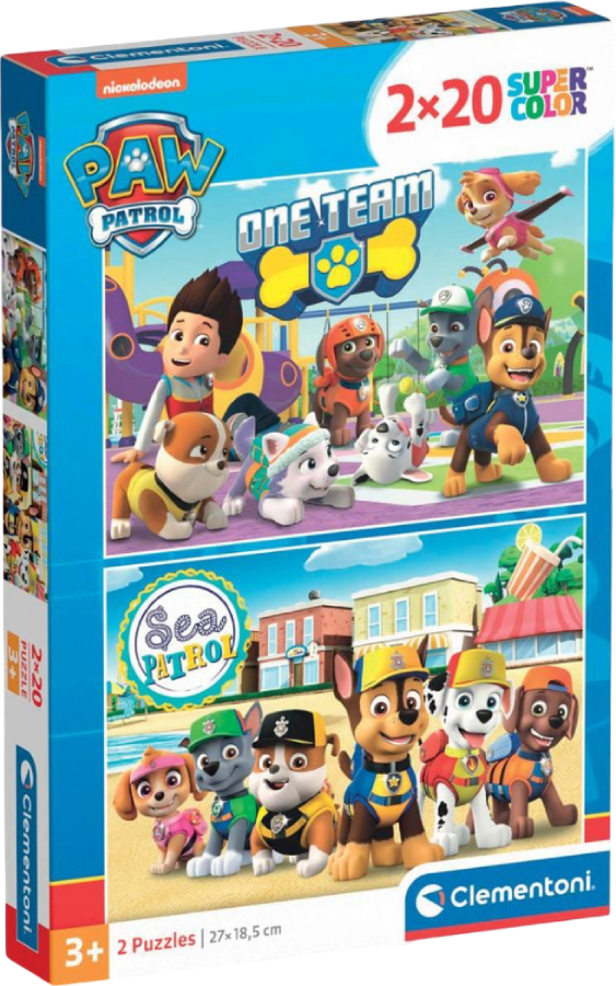 Купити Пазли (3-4 роки) Clementoni 2 в 1 Paw Patrol 2 по 20 ел. (24779) - Фото 1 Пазли (3-4 роки) Clementoni 2 в 1 Paw Patrol 2 по 20 ел. (24779) - Фото 1