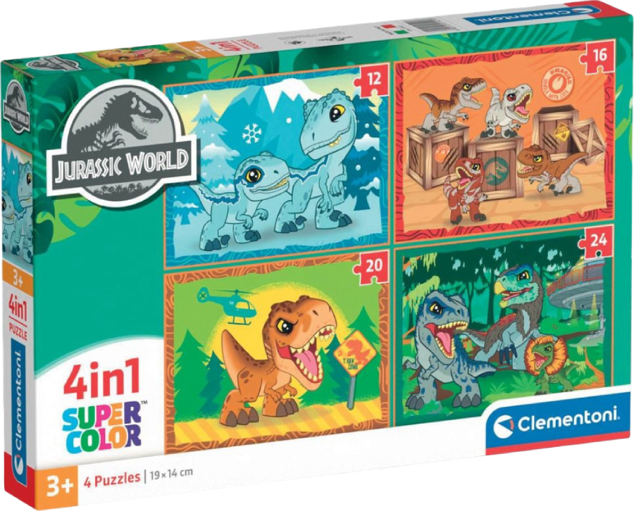 Купити Пазли (3-4 роки) Clementoni 4 в 1 Jurassic World 12,16,20 та 24 ел. (21521) - Фото 1 Пазли (3-4 роки) Clementoni 4 в 1 Jurassic World 12,16,20 та 24 ел. (21521) - Фото 1