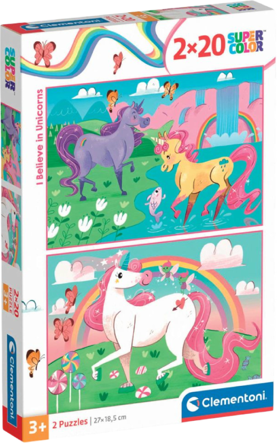 Пазли (3-4 роки) Clementoni I Believe in Unicorns 2 шт. по 20 ел. (24754) - Фото 1