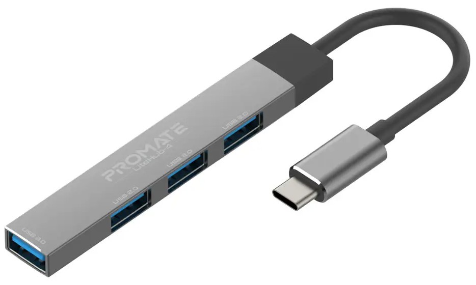 Хаб USB Promate Litehub-4 Grey - Фото 1