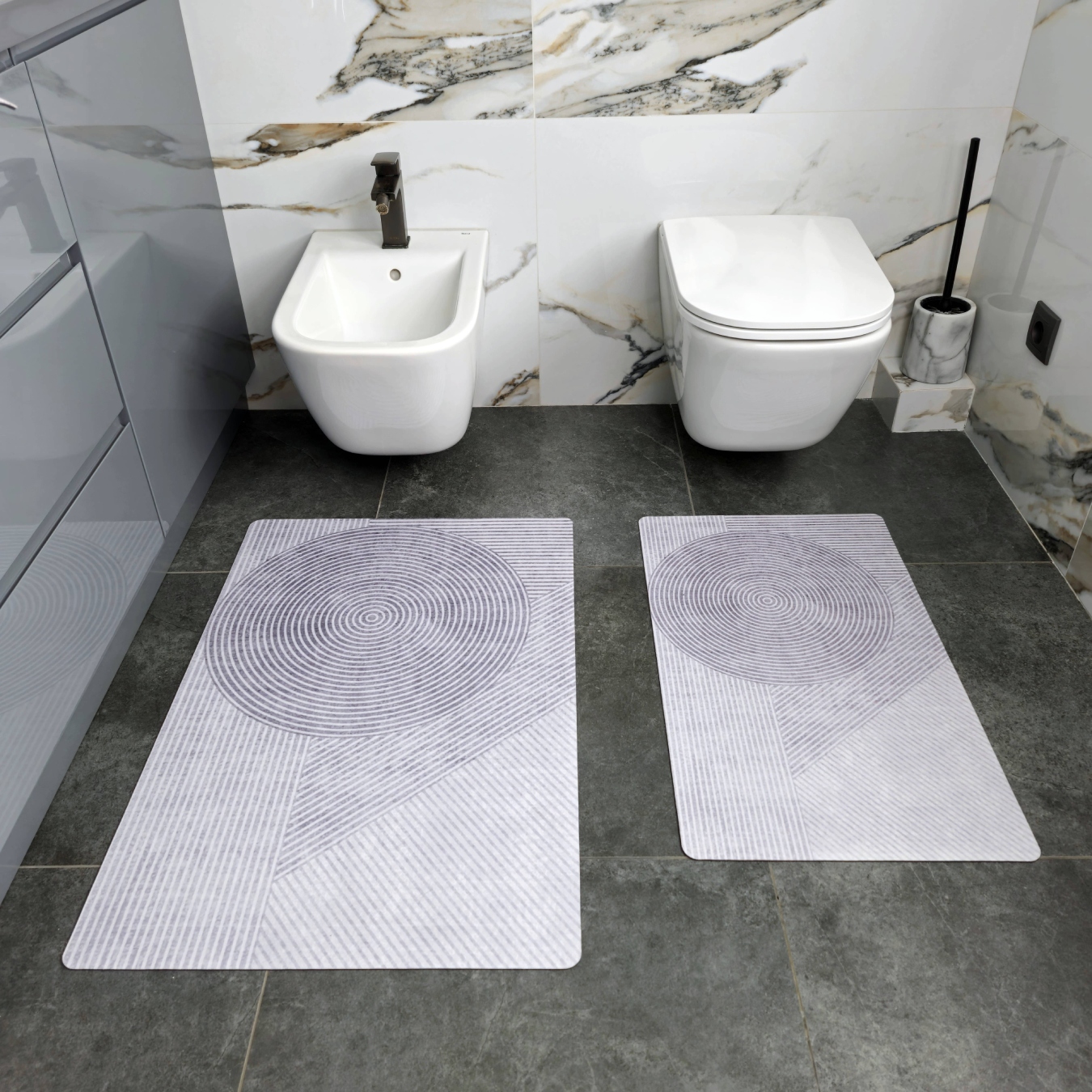 Набор ковров DarianA Felt Print принт 45х75+60х90 см геометрия (1000010291) - Фото 1