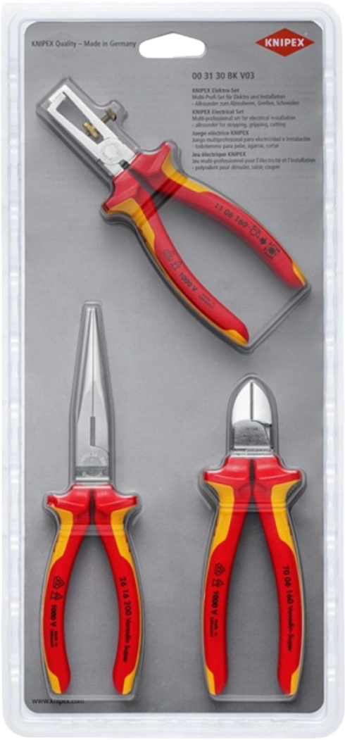 Набір інструментів KNIPEX 3 шт. (00 31 30 BK V03) - Фото 1