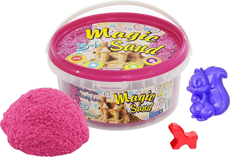 Кинетический песок Strateg Magic sand розовый, ведро 350 гр. (370-3) - Фото 1
