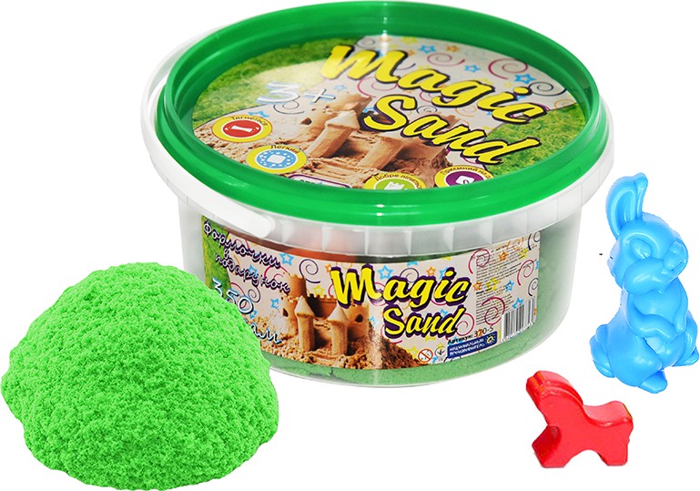 Кинетический песок Strateg Magic sand зелёный, ведро 350 гр. (370-5) - Фото 1