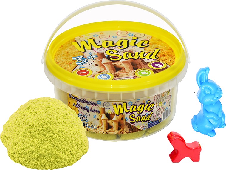 Кинетический песок Strateg Magic sand жёлтый, ведро 350 гр. (370-6) - Фото 1