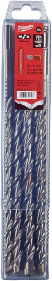 Бур Milwaukee SDS-PLUS M2 14,0х260х210 мм 10 шт. (4932371711) - Фото 1