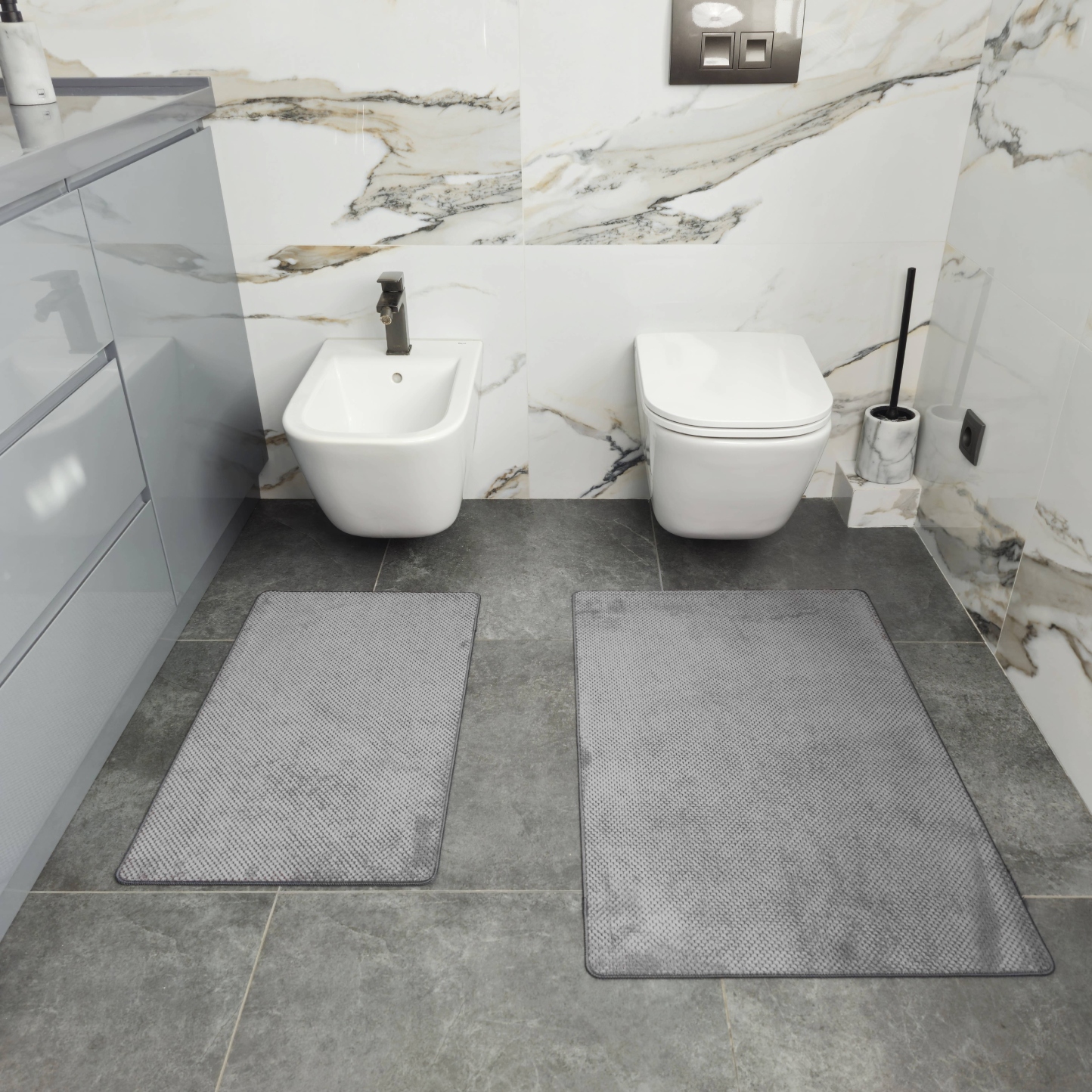 Коврик универсальный DarianA Pine ананас 45x75+60х90 серый (1000010286) - Фото 1