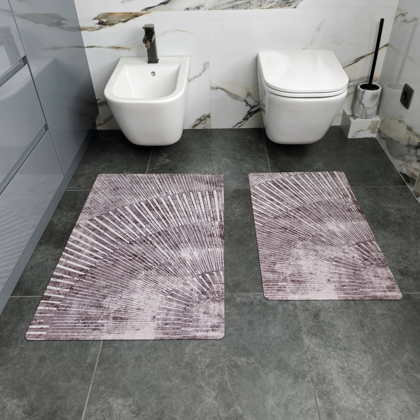 Коврик универсальный DarianA Felt Print принт 45х75+60х90 лучи (1000010289) - Фото 1