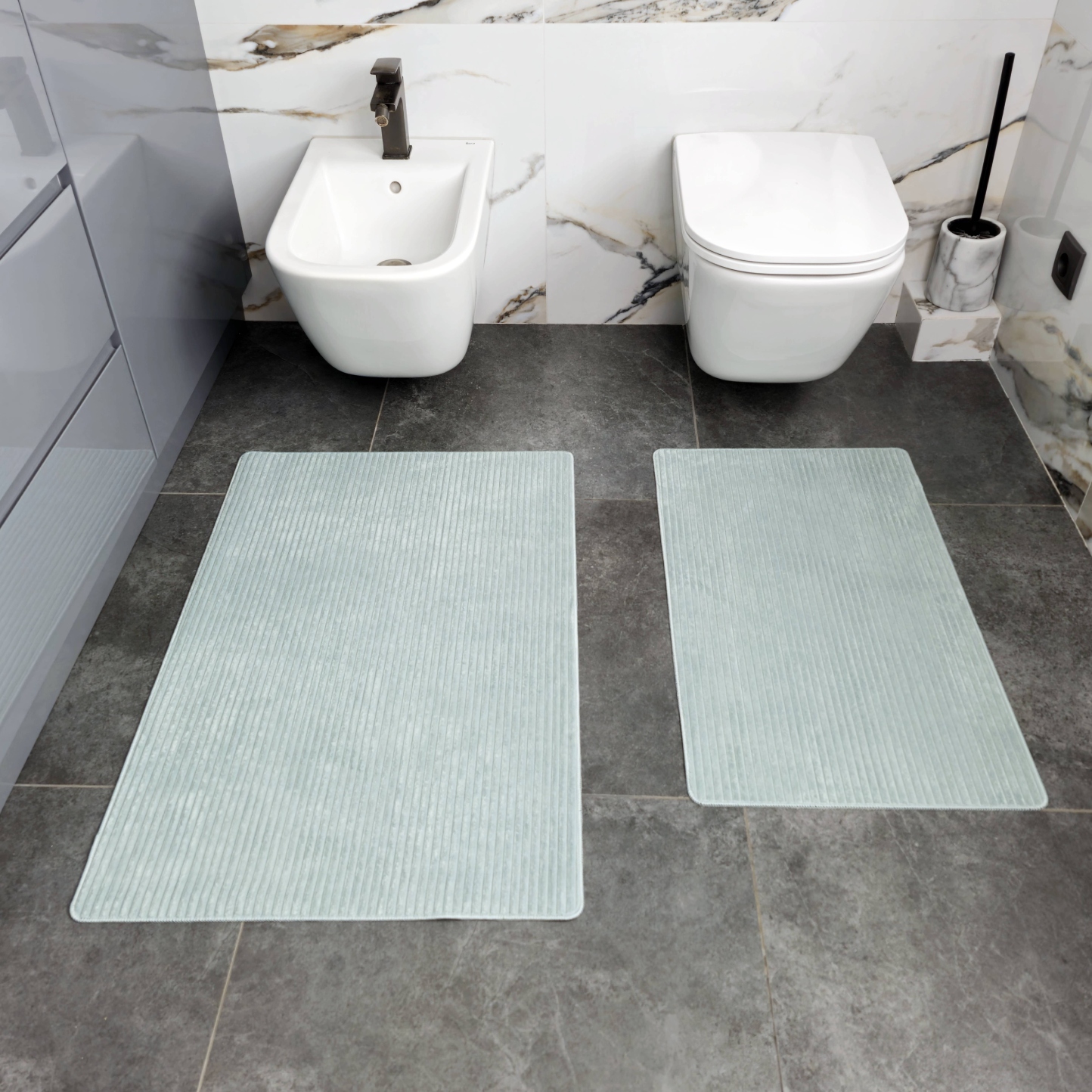 Коврик универсальный DarianA Fiberline фиберлайн 45х75+60х90 светло-зеленый (1000010294) - Фото 1