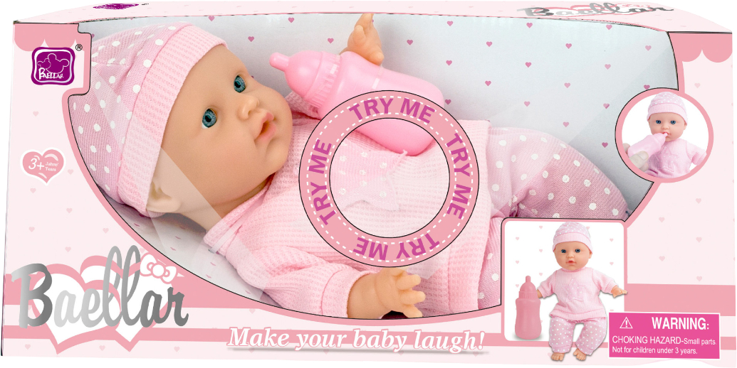 Купить Пупс классический Baellar с бутылочкой для кормления 30 см (15499) - Фото 1 Пупс классический Baellar с бутылочкой для кормления 30 см (15499) - Фото 1