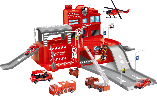 Игровой набор CHENGMEI TOYS автопаркинг с пожарными машинами (CM559-11) - Фото 1