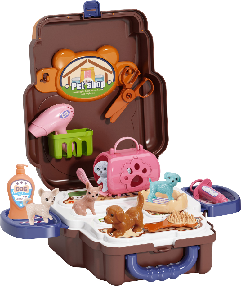 Сюжетно-ролевая игра. Магазин Bowa Набор зоомагазин в чемодане 20 дет. (688-107A) - Фото 1