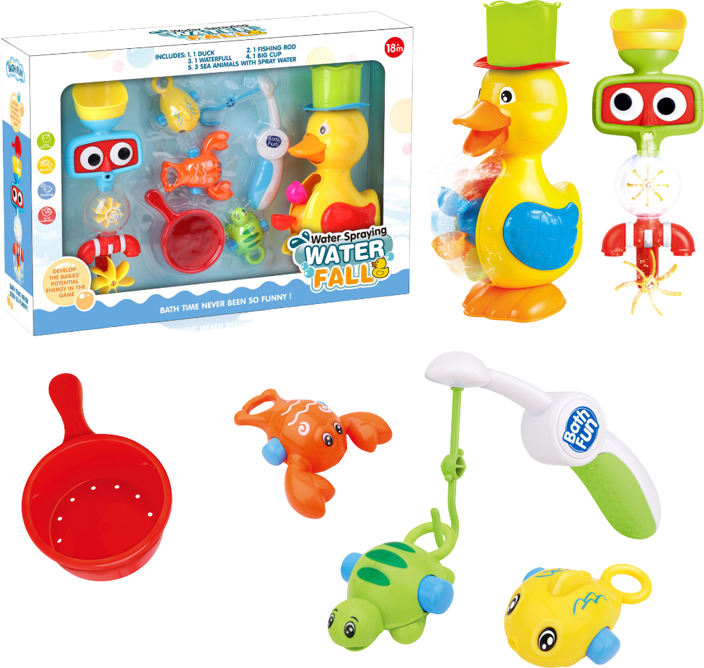 Купить Игрушка для ванной Baocenjia Утка, мельница и удочка (9602) - Фото 1 Игрушка для ванной Baocenjia Утка, мельница и удочка (9602) - Фото 1
