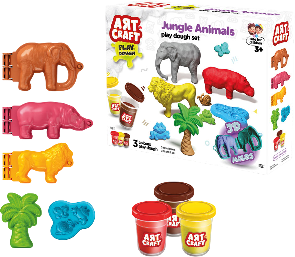 Лепка из теста dede Дикие животные 168г (03997) - Фото 1