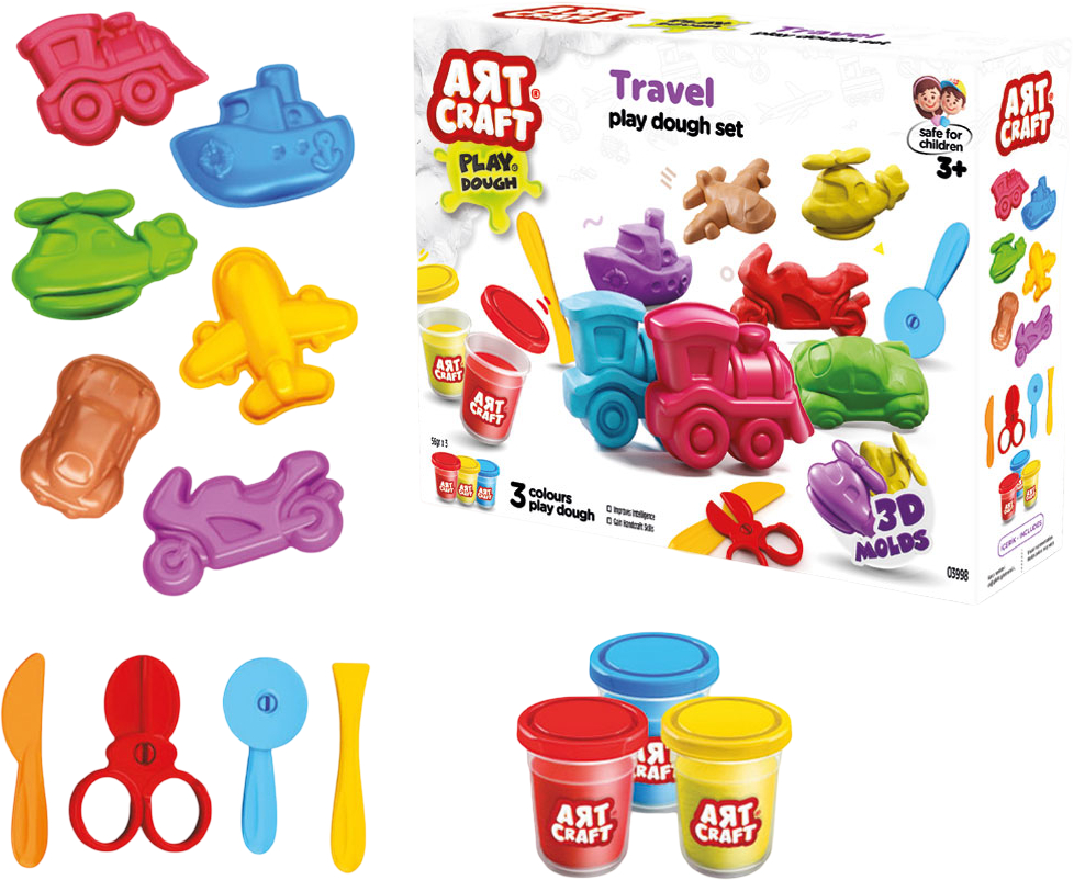 Лепка из теста dede Транспорт 168г (03998) - Фото 1