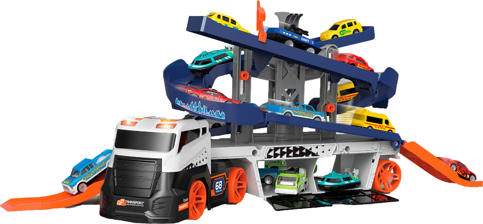 Игровой набор WinTek Грузовик с горкой и транспортом (E7007) - Фото 1