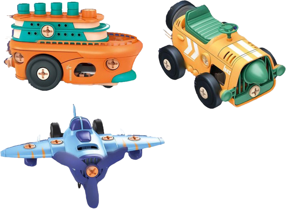 Автотранспорт QIN ZI HUI PIN 4 вида транспорта (DP8803) - Фото 1