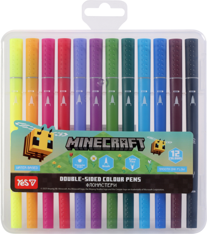 Фломастеры YES 12 цветов Minecraft.Spring (650596) - Фото 1