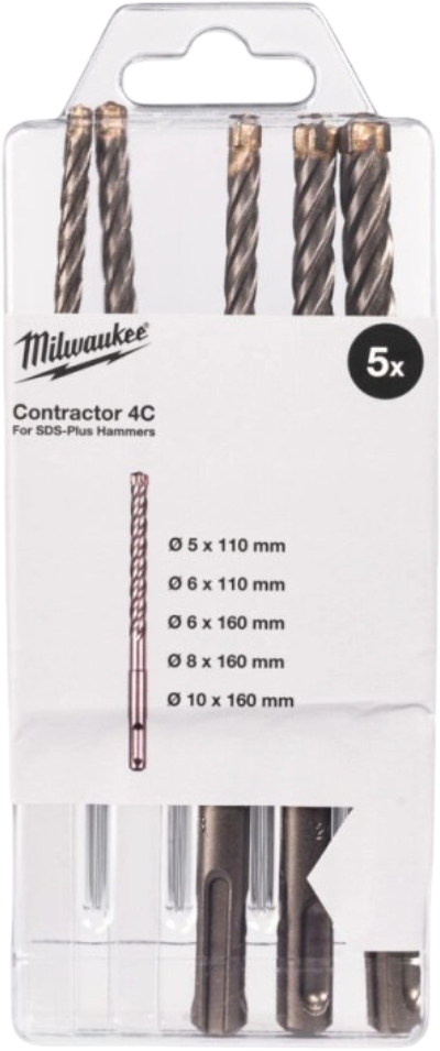 Набор буров Milwaukee SDS-PLUS 4C Contractor 5 шт. (4932498909) - Фото 1