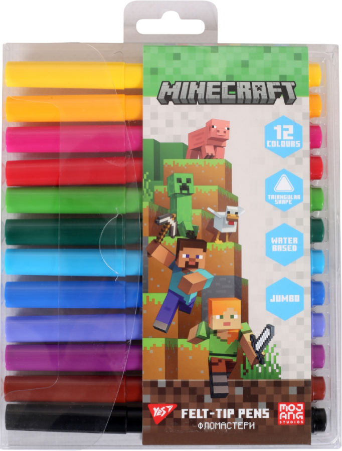 Фломастеры YES Minecraft 12 цветов (650590) - Фото 1