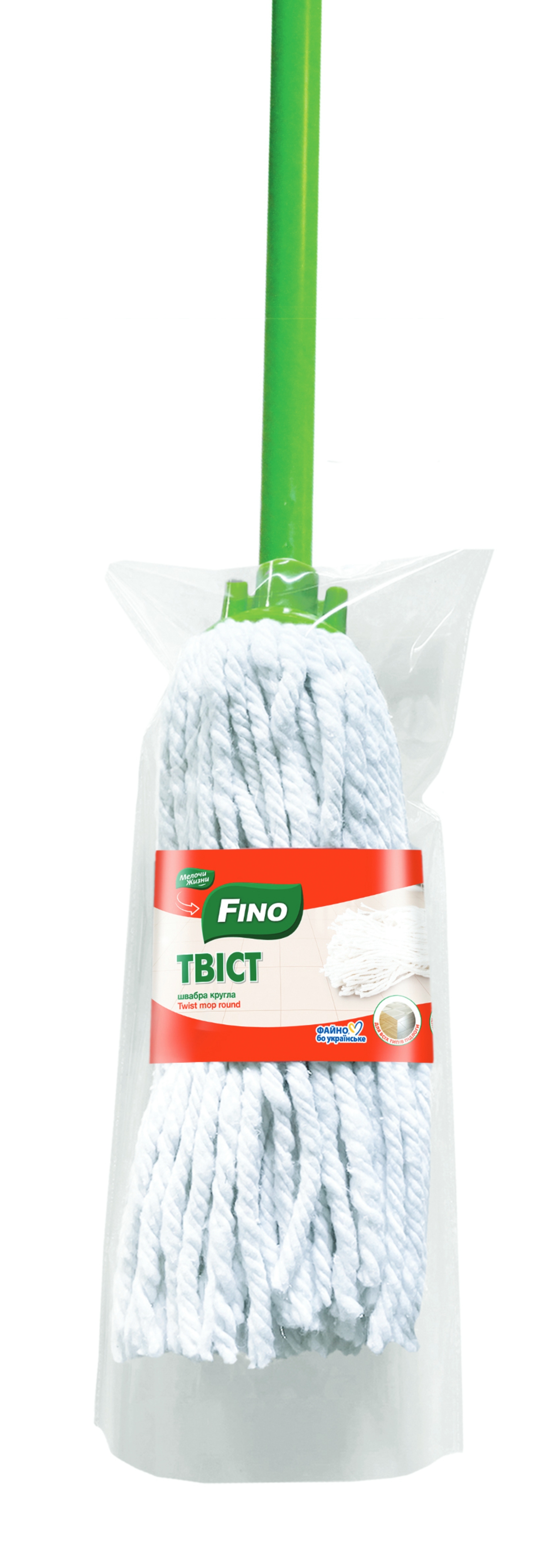 Купити Швабра FINO кругла Твiст, 120 см, 7211СD - Фото 1 Швабра FINO кругла Твiст, 120 см, 7211СD - Фото 1