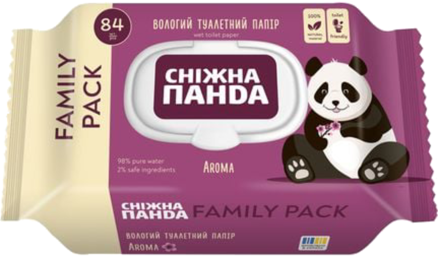 Купить Влажная туалетная бумага Сніжна панда Aroma 84 шт. (4820183972712) - Фото 1 Влажная туалетная бумага Сніжна панда Aroma 84 шт. (4820183972712) - Фото 1