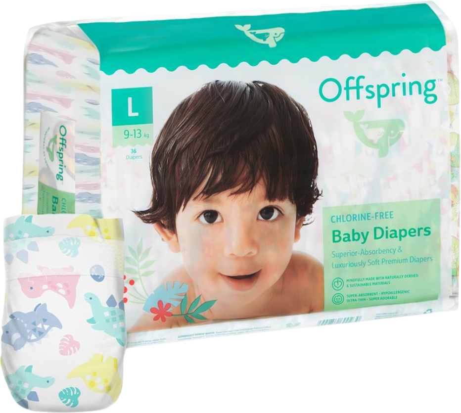 Купить Одноразовые подгузники Offspring размер L 9-13 кг 36 шт. Диноленд (DP-OI-FAT-L36P-DNL) - Фото 1 Одноразовые подгузники Offspring размер L 9-13 кг 36 шт. Диноленд (DP-OI-FAT-L36P-DNL) - Фото 1