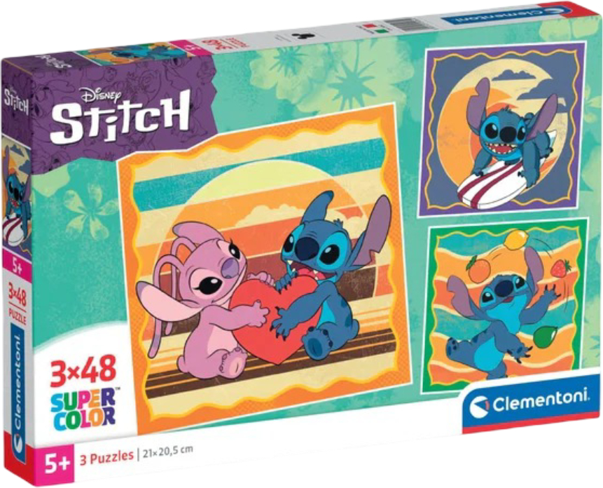 Купить Пазлы (5-7 лет) Clementoni Stitch 3 шт. по 48 эл. (25062) - Фото 1 Пазлы (5-7 лет) Clementoni Stitch 3 шт. по 48 эл. (25062) - Фото 1