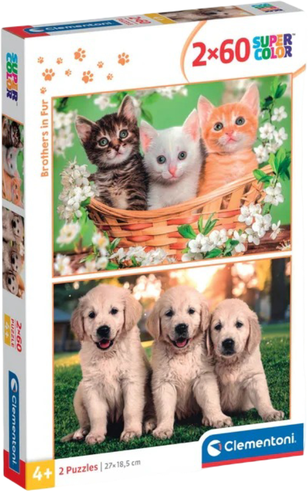 Купити Пазли (3-4 роки) Clementoni Brothers in Fur 2 по 60 ел. (24820) - Фото 1 Пазли (3-4 роки) Clementoni Brothers in Fur 2 по 60 ел. (24820) - Фото 1