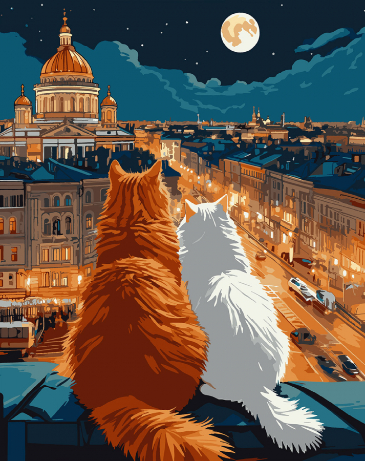 Купить Картина по номерам Santi Коти на даху 40х50 см (956646) - Фото 1 Картина по номерам Santi Коти на даху 40х50 см (956646) - Фото 1