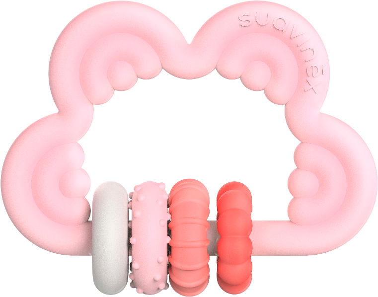 Прорізувач Suavinex з бряскальцем STEP 3 рожевий (401440) - Фото 1