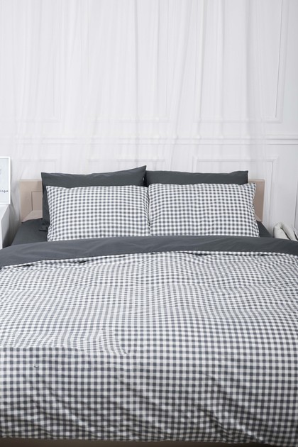 Комплект постільної білизни Moon&Star 160х220х2 нав. 2х70х70 Gray Square Ranforce Elite (MS-820000032) - Фото 1