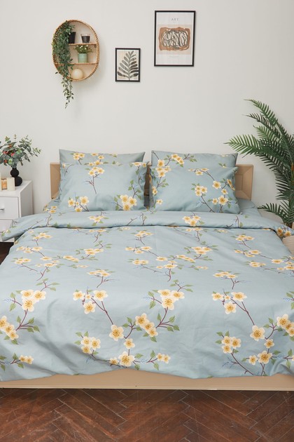 Комплект постельного белья Moon&Star 143х210х2 нав. 2х70х70 Spring Flower Микросатин Premium (MS-820001415) - Фото 1