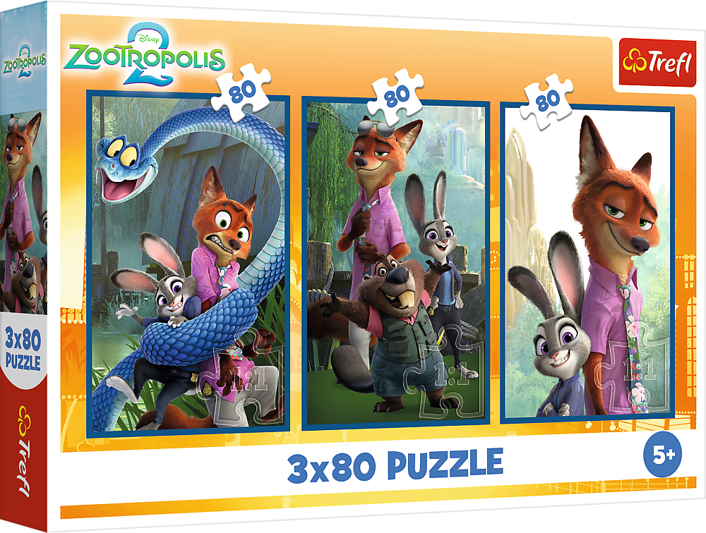 Пазли (3-4 роки) Trefl 3x80 Розслідування домашніх тварин (48972)