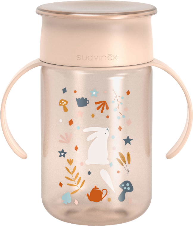 Чашка-непроливайка дитяча Suavinex 340 мл+12 міс. Wonderland світло-рожева (402790) - Фото 1