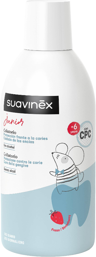 Ополаскиватель для полости рта детский Suavinex Junior от 6 лет со вкусом клубники 500 мл (309019) - Фото 1