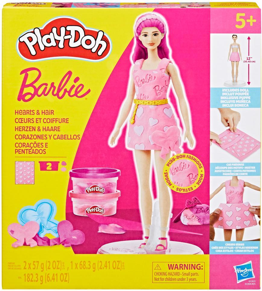 Набори для ліплення Hasbro Play-Doh Barbie Серця та волосся (G1357) - Фото 1