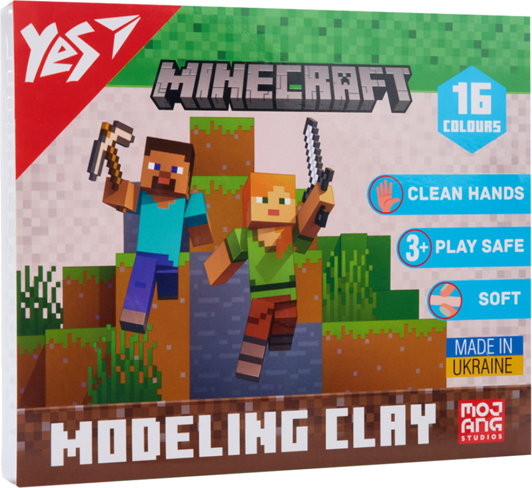 Пластилин классический YES 16 цв. 320 г Minecraft (540674) - Фото 1