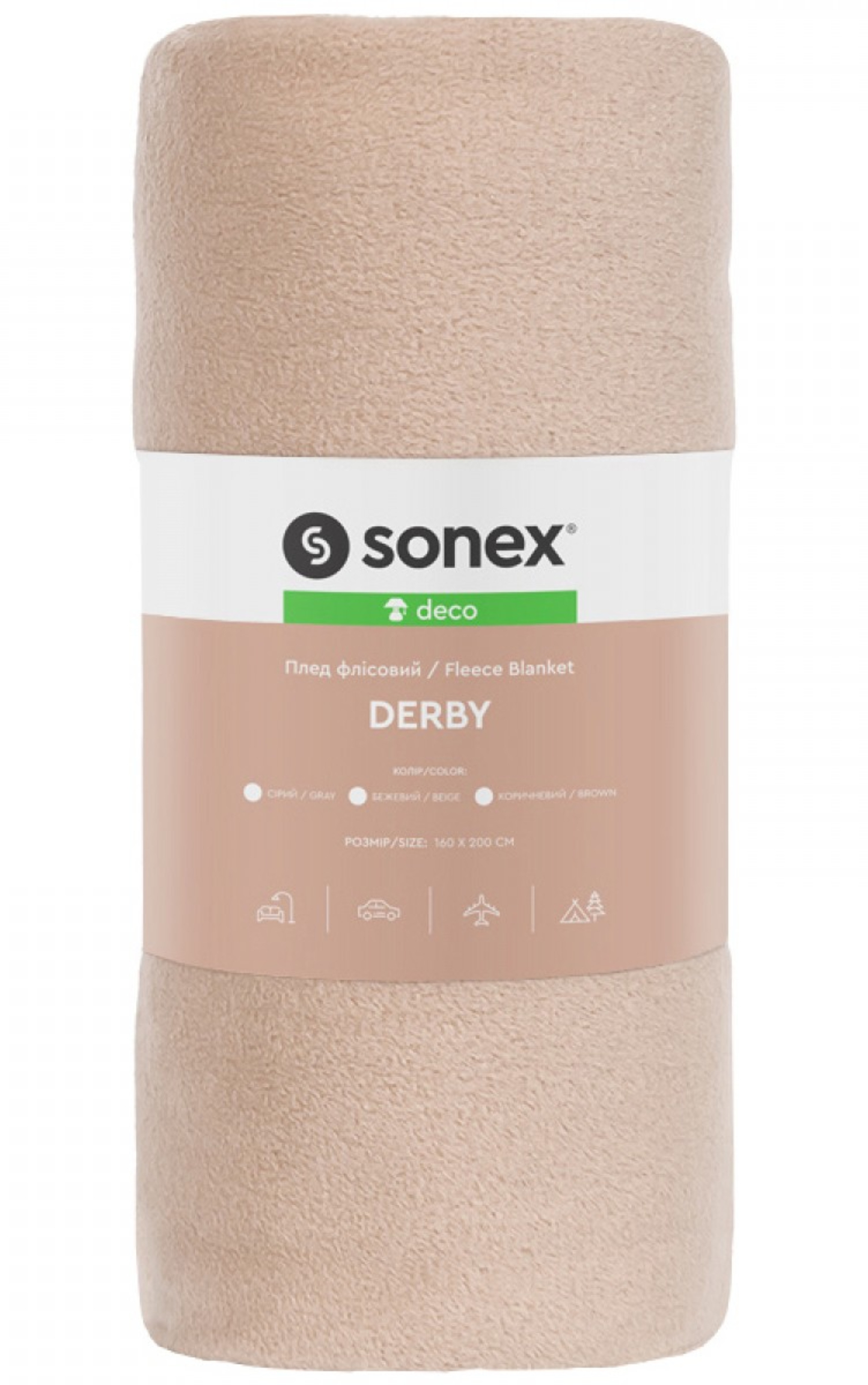 Плед полуторний Sonex Derby 160х200 бежевий (SO102542) - Фото 1