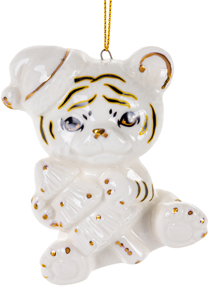 Ялинкова іграшка Lefard Тигр з ялинкою 8 см (149-450) - Фото 1