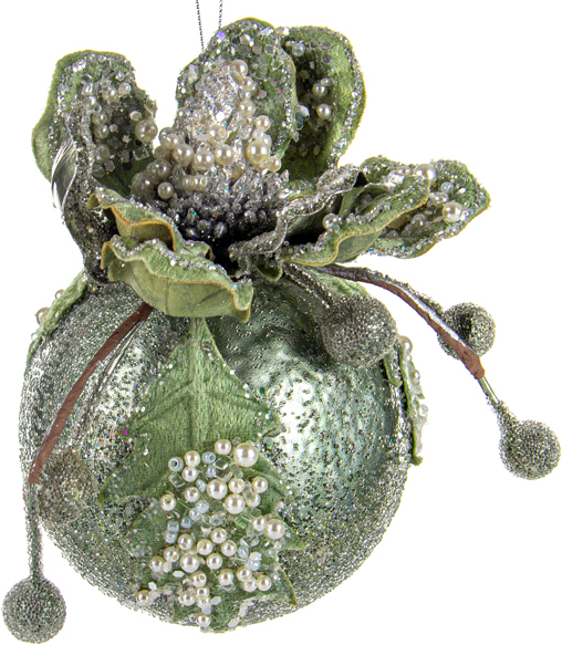 Купити Ялинкова іграшка Lefard Куля з магнолією 9,5 см (66-150) - Фото 1 Ялинкова іграшка Lefard Куля з магнолією 9,5 см (66-150) - Фото 1