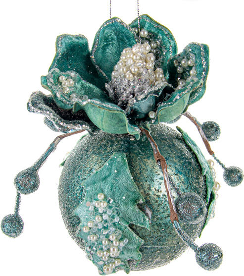 Купити Ялинкова іграшка Lefard Куля з магнолією 9,5 см (66-163) - Фото 1 Ялинкова іграшка Lefard Куля з магнолією 9,5 см (66-163) - Фото 1