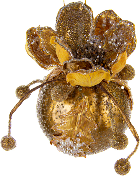 Купити Ялинкова іграшка Lefard Куля з магнолією 9,5 см (66-187) - Фото 1 Ялинкова іграшка Lefard Куля з магнолією 9,5 см (66-187) - Фото 1