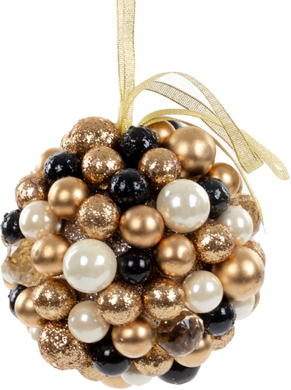 Ялинкова іграшка Lefard 15 см чорне із золотом (822-003) - Фото 1