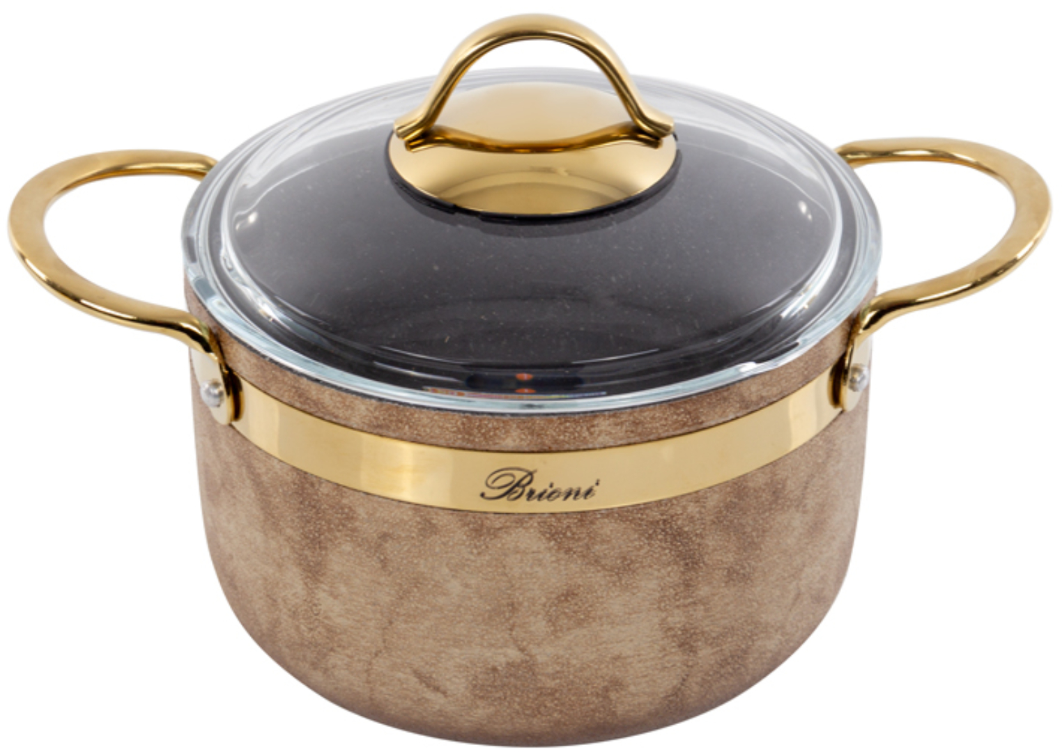 Кастрюля Brioni Royal Stone Ti̇gereye Gold 2,5 л (764-045) - Фото 1