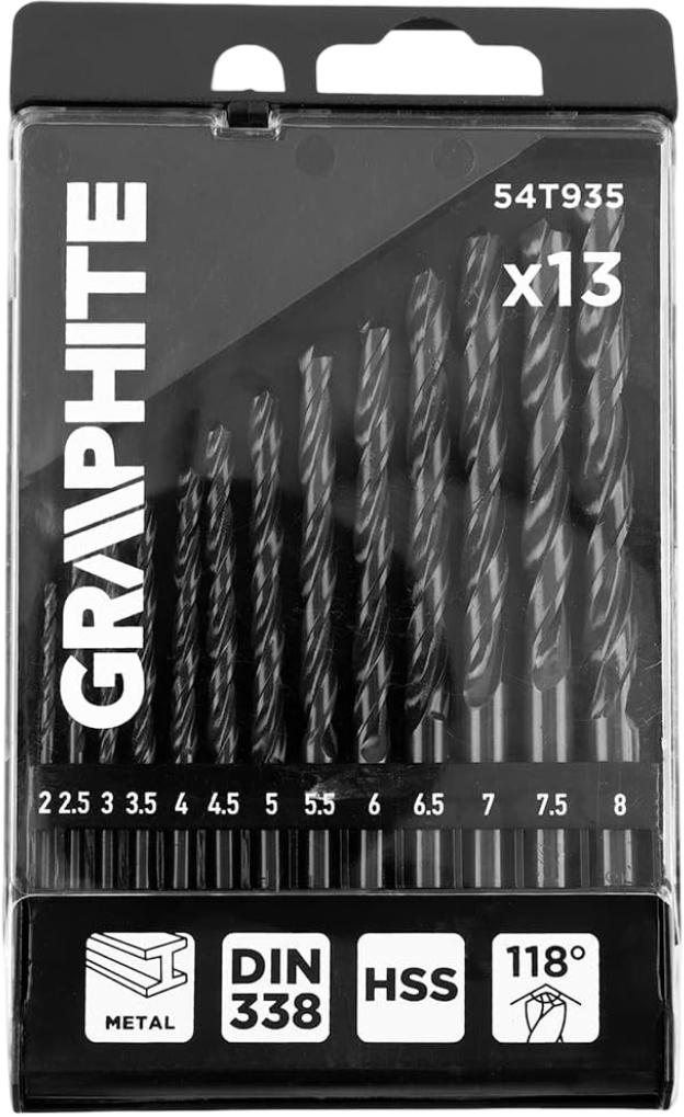 Купить Набор сверл GRAPHITE HSS 2-8 мм 13 шт. (54T935) - Фото 1 Набор сверл GRAPHITE HSS 2-8 мм 13 шт. (54T935) - Фото 1