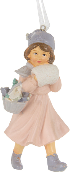 Декор New Year Lefard Дівчинка з муфтою 5,5х11,5 см (192-276) - Фото 1