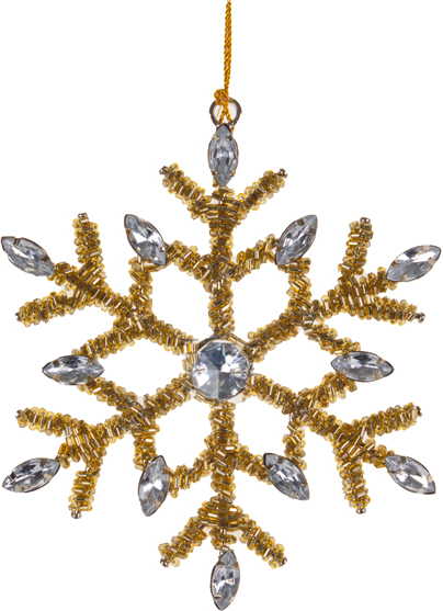 Декор підвіска New Year Lefard 10 см золото (877-060) - Фото 1